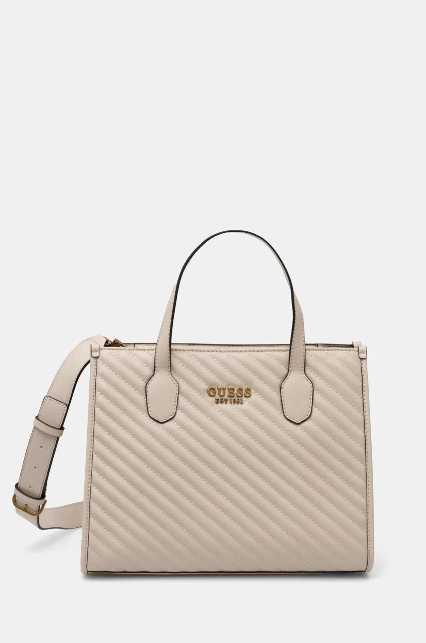 Τσάντα Guess SILVANA χρώμα: άσπρο, HWQV86 65220