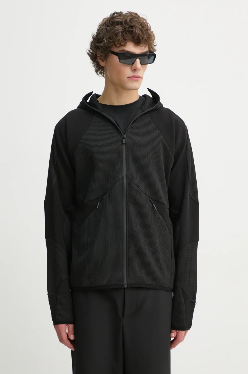 Μπλούζα Heliot Emil χρώμα: μαύρο, με κουκούλα, AW24.M.08.070.BLK01