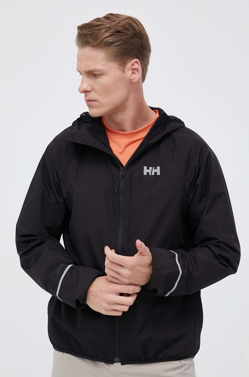 Αδιάβροχο μπουφάν Helly Hansen Fast Helly Tech ανδρικό, χρώμα: μαύρο