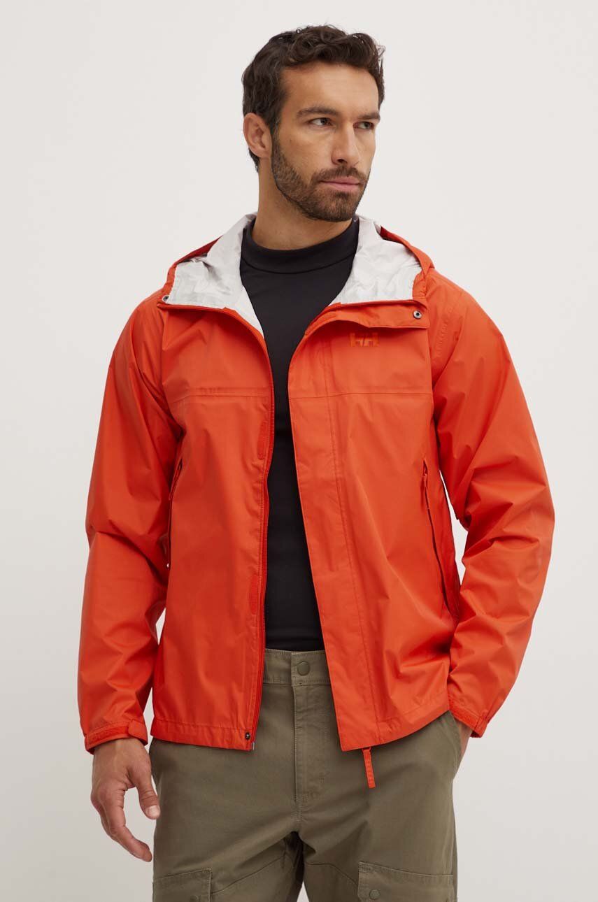 Αδιάβροχο μπουφάν Helly Hansen Loke ανδρικό, χρώμα πορτοκαλί 62252