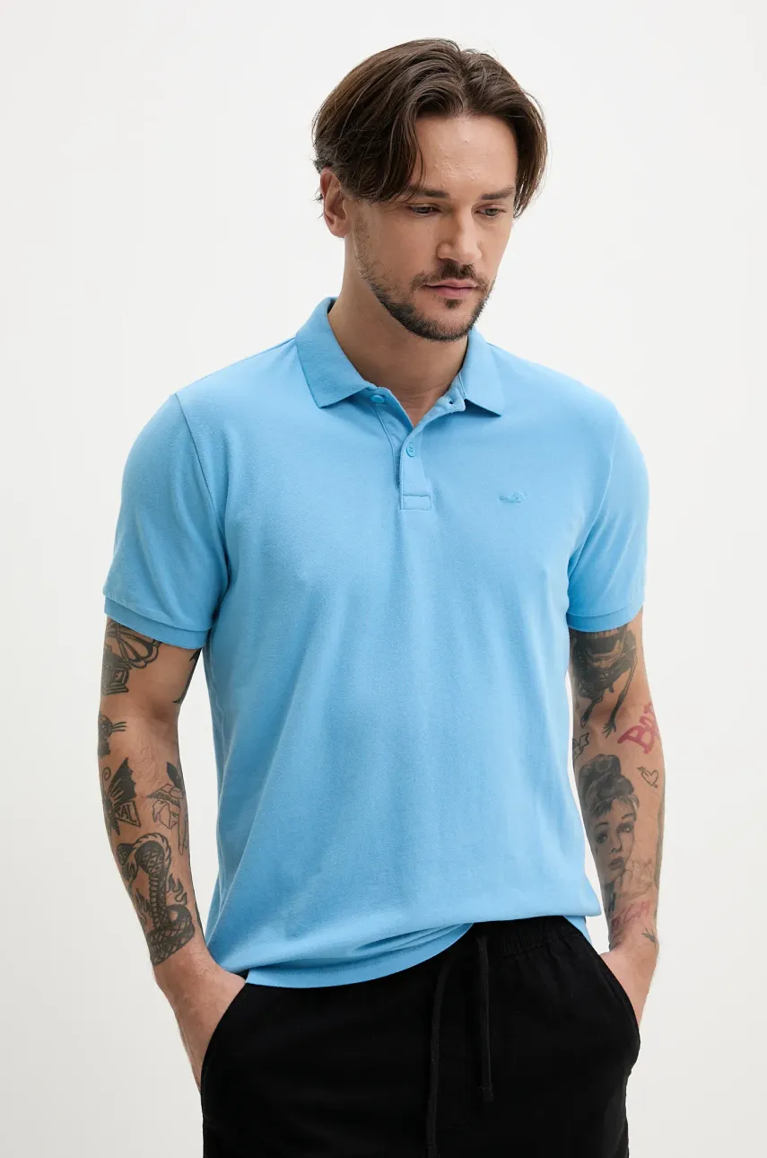 Πόλο Hollister Co. χρώμα: μπλε, KI324-5168