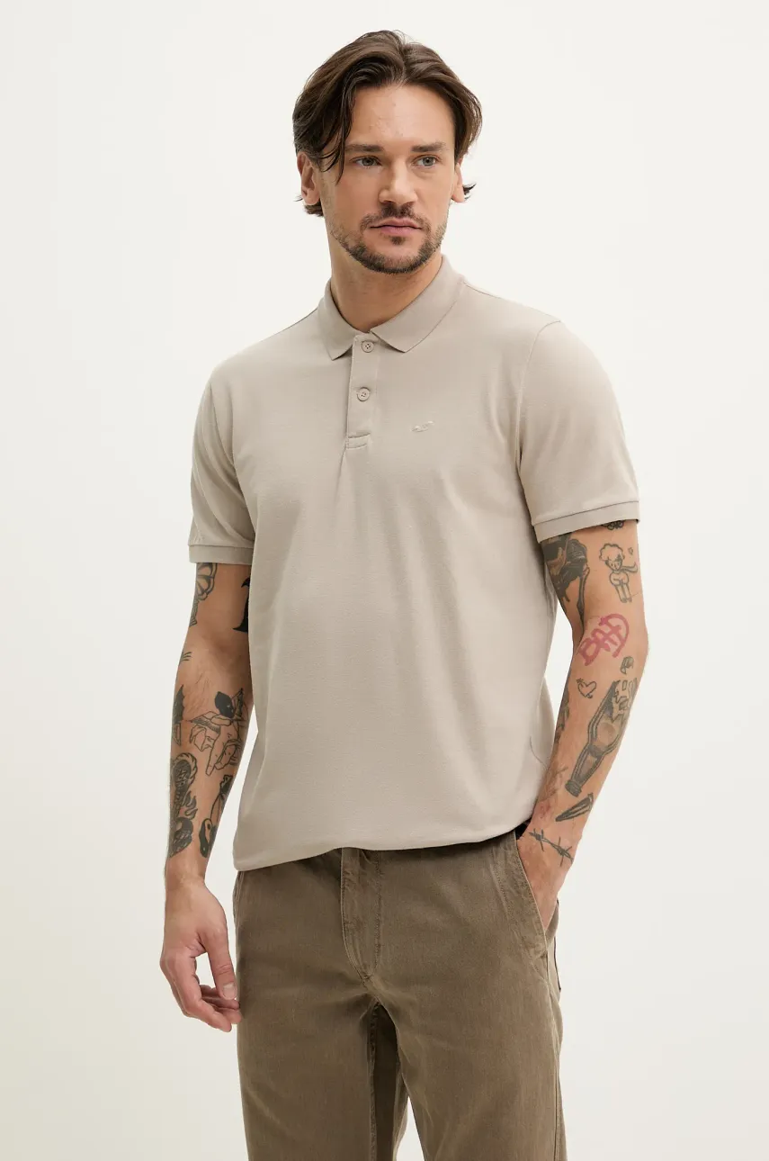 Πόλο Hollister Co. χρώμα: μπεζ, KI324-5168