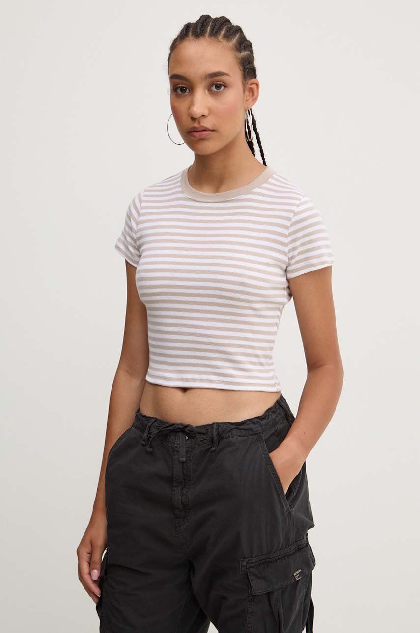 Βαμβακερό μπλουζάκι Hollister Co. γυναικείο, χρώμα: άσπρο, KI339-3692
