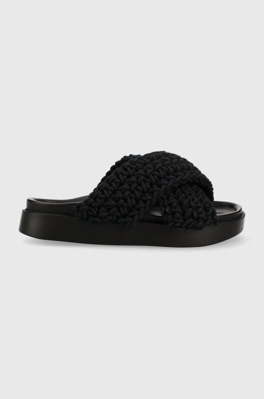 Παντόφλες Inuikii Woven Woven χρώμα: μαύρο, 714-15 IC0434 70104-105