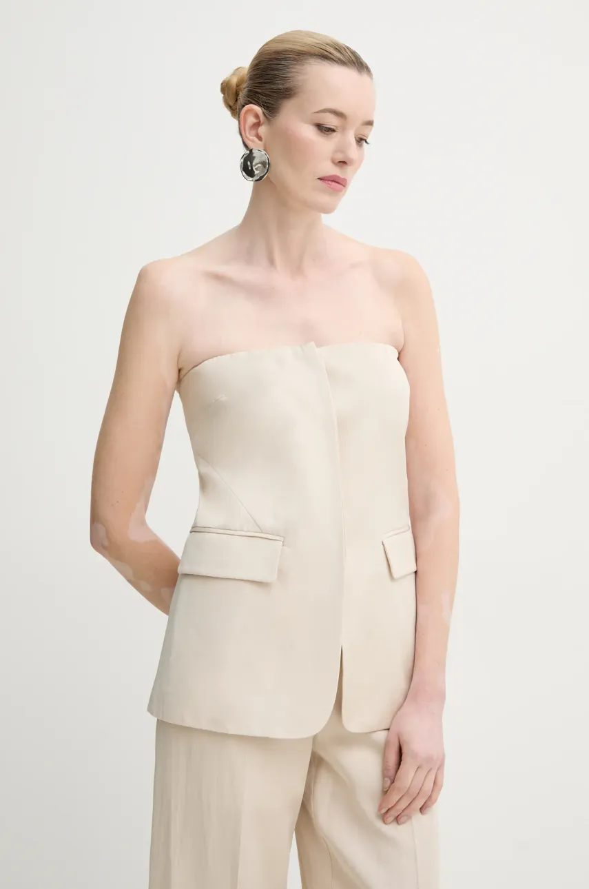Μπλουζάκι ISABELLE BLANCHE χρώμα: μπεζ, IS25SS-C051-T004