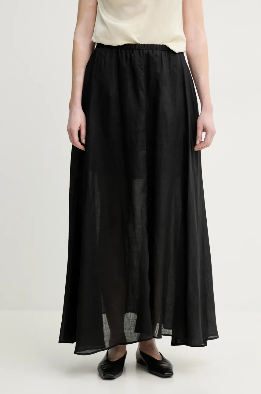 Λινή φούστα ISABELLE BLANCHE χρώμα: μαύρο, IS25SS-G093-T019