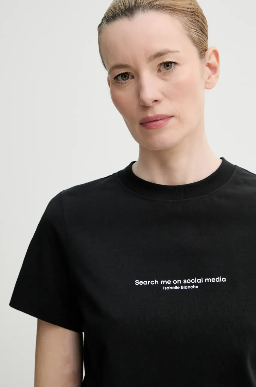Μπλουζάκι ISABELLE BLANCHE χρώμα: μαύρο, IS25SS-T153-T013