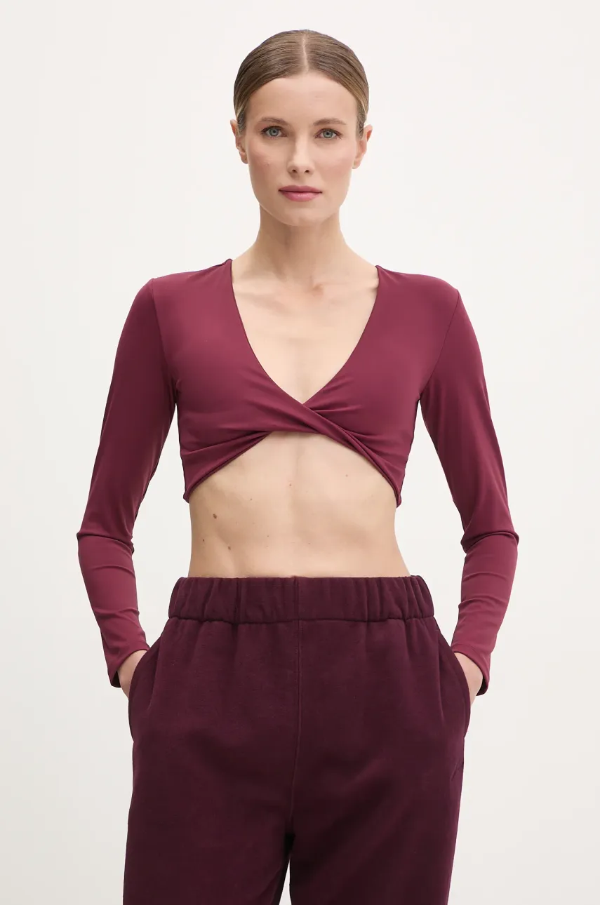 Μακρυμάνικο για γιόγκα JOYINME Luna Twist χρώμα: μπορντό, Luna Twist
