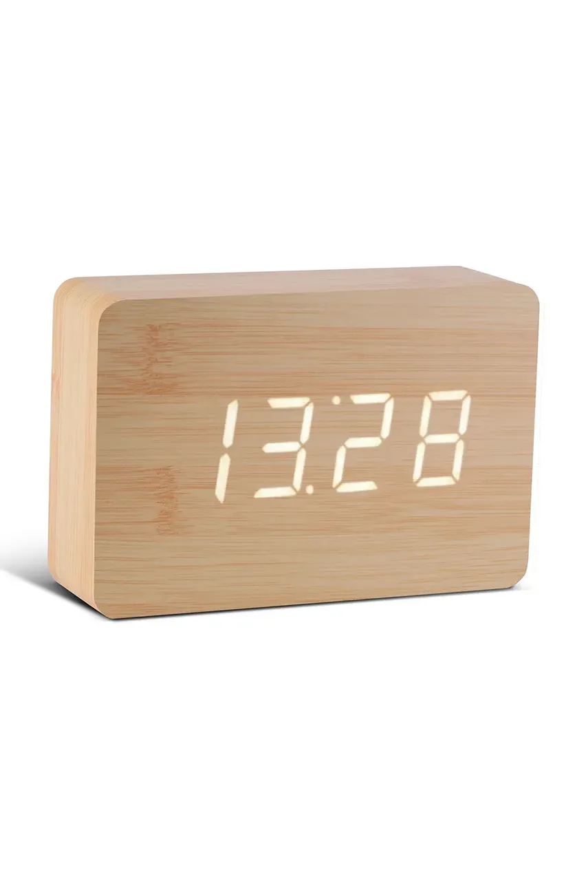 Led ρολόι Gingko Design Brick Beech Click Clock χρώμα: άσπρο