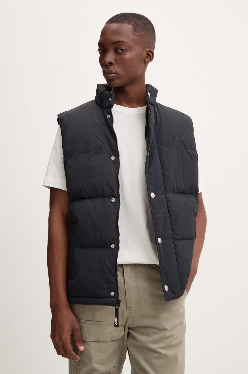 Αμάνικο από πούπουλα Levi's ανδρικό, χρώμα: μαύρο, A8556