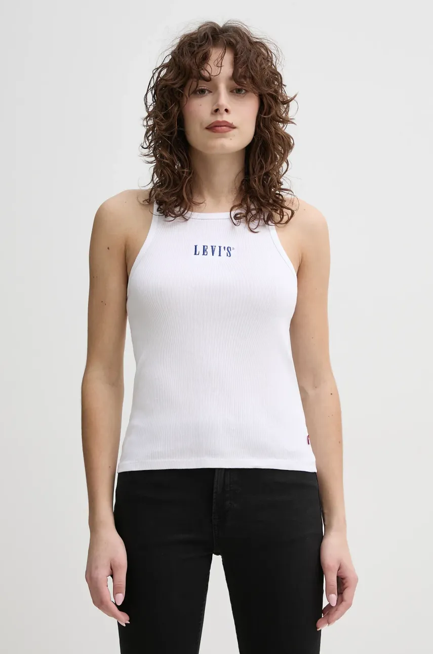 Βαμβακερό τοπ Levi's χρώμα: άσπρο, A9415