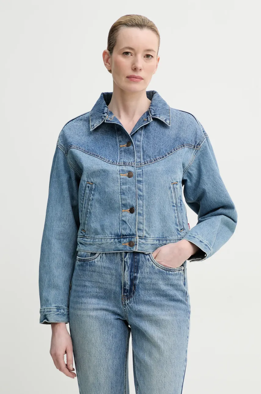 Μπουφάν Levi's SHRUNKEN 90S TRCKR WSTRN χρώμα: μπλε, 001WO