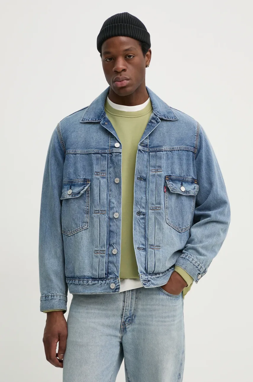 Βαμβακερό τζιν μπουφάν Levi's TYPE 2 TRUCKER χρώμα: μπλε, A7632