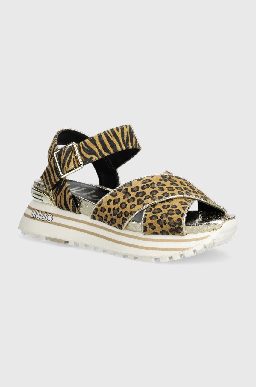 Σανδάλια σουέτ Liu Jo LIU JO MAXI WONDER SANDAL 11 χρώμα: μπεζ, BA4105PX195S19C1