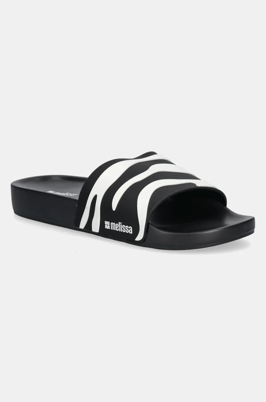 Παντόφλες Melissa MELISSA ANIMAL PRINT SLIDE AD χρώμα: μαύρο, M 36097.BG889