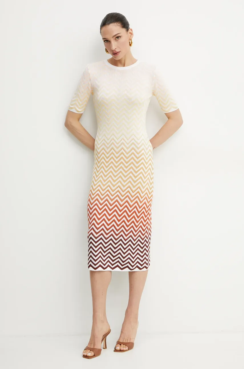 Φόρεμα Missoni χρώμα: άσπρο, DS25SG0T.BK044V