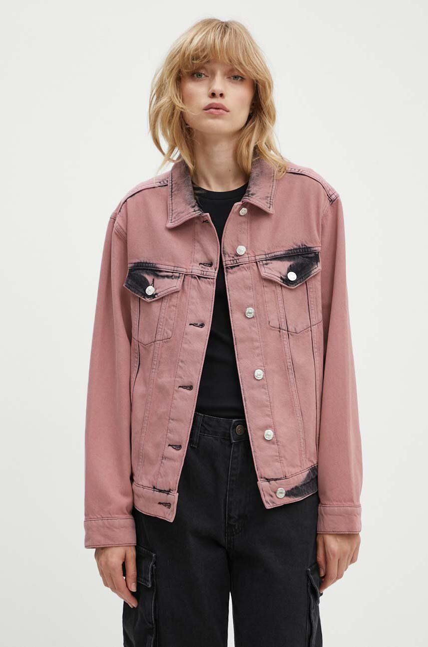 Τζιν μπουφάν Moschino Jeans χρώμα: ροζ, 0502.8222