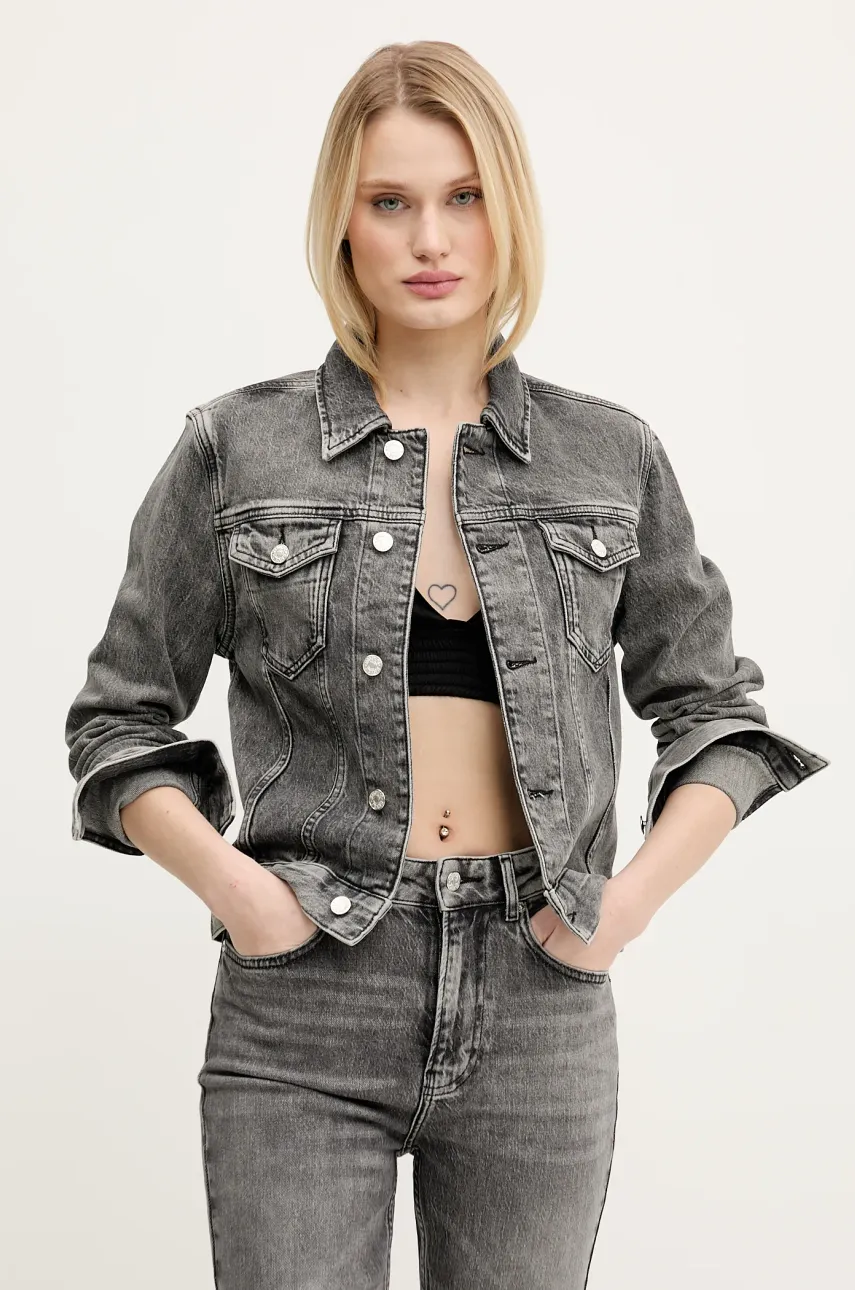 Τζιν μπουφάν Moschino Jeans χρώμα: γκρι, 0512 3219