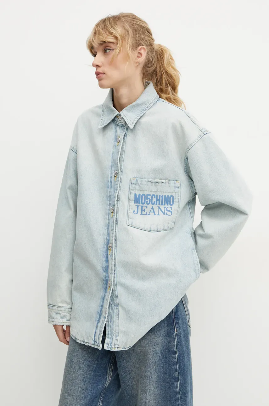 Τζιν μπουφάν Moschino Jeans χρώμα: μπλε, A0508 8720