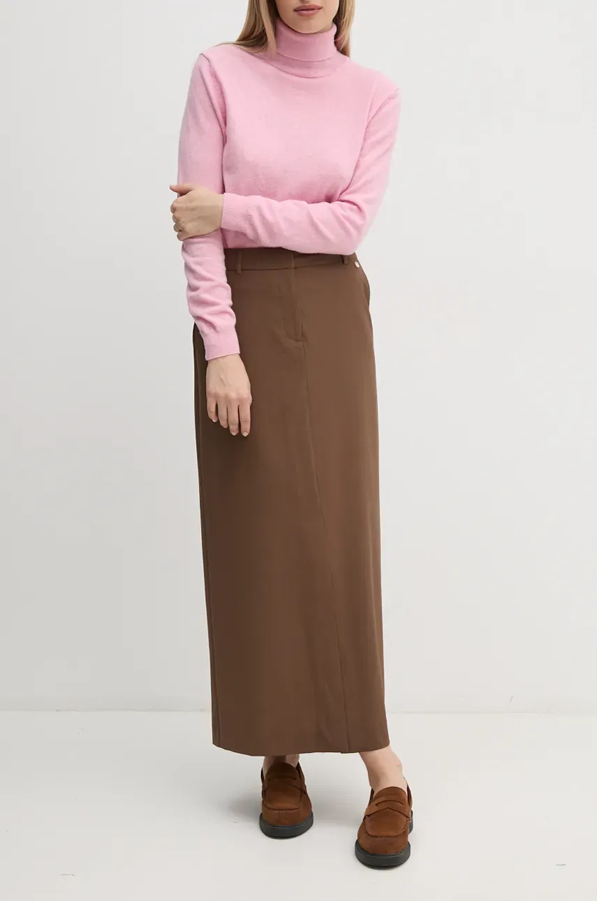 Φούστα Mos Mosh χρώμα: καφέ, 166310