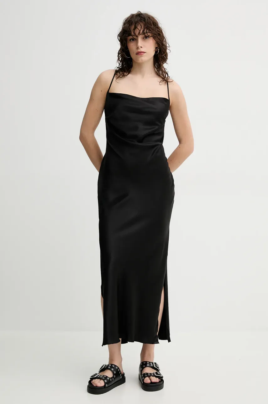 Φόρεμα Nanushka MACIA χρώμα: μαύρο, NW24CRDR04799