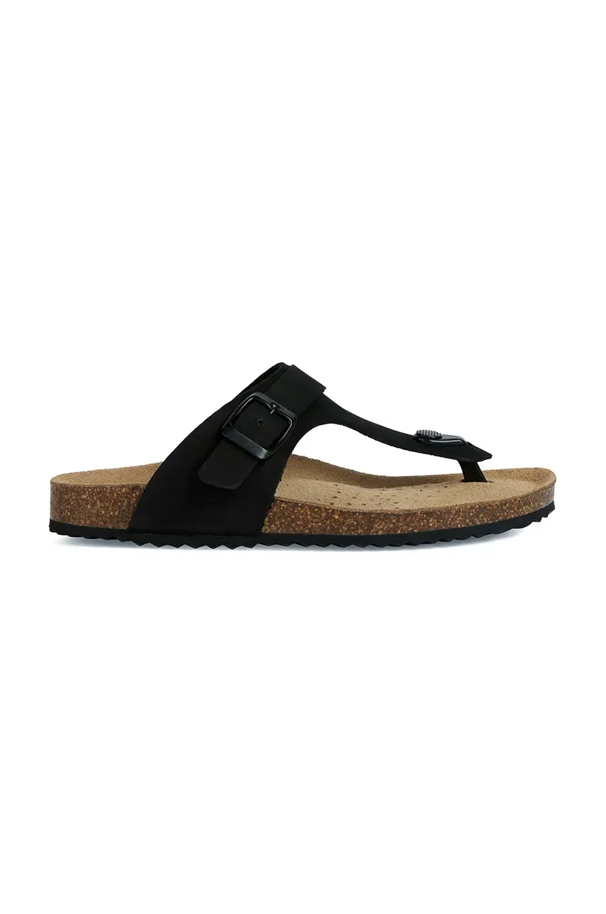 Σαγιονάρες nubuck Geox D BRIONIA χρώμα: μαύρο, D35LSK 00032 C9999