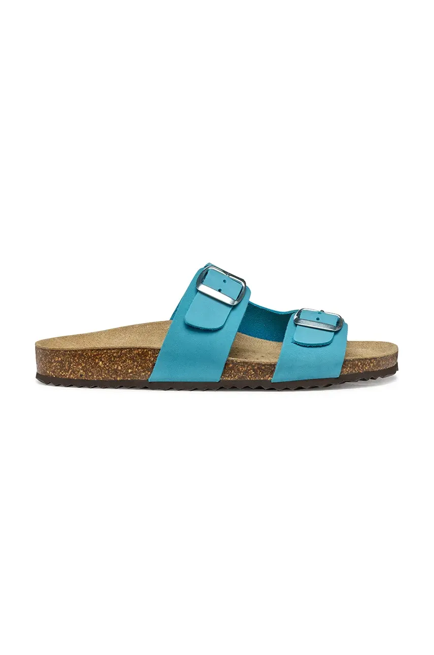 Nubuck παντόφλες Geox D BRIONIA χρώμα: μπλε, D35LSL 00032 C4003