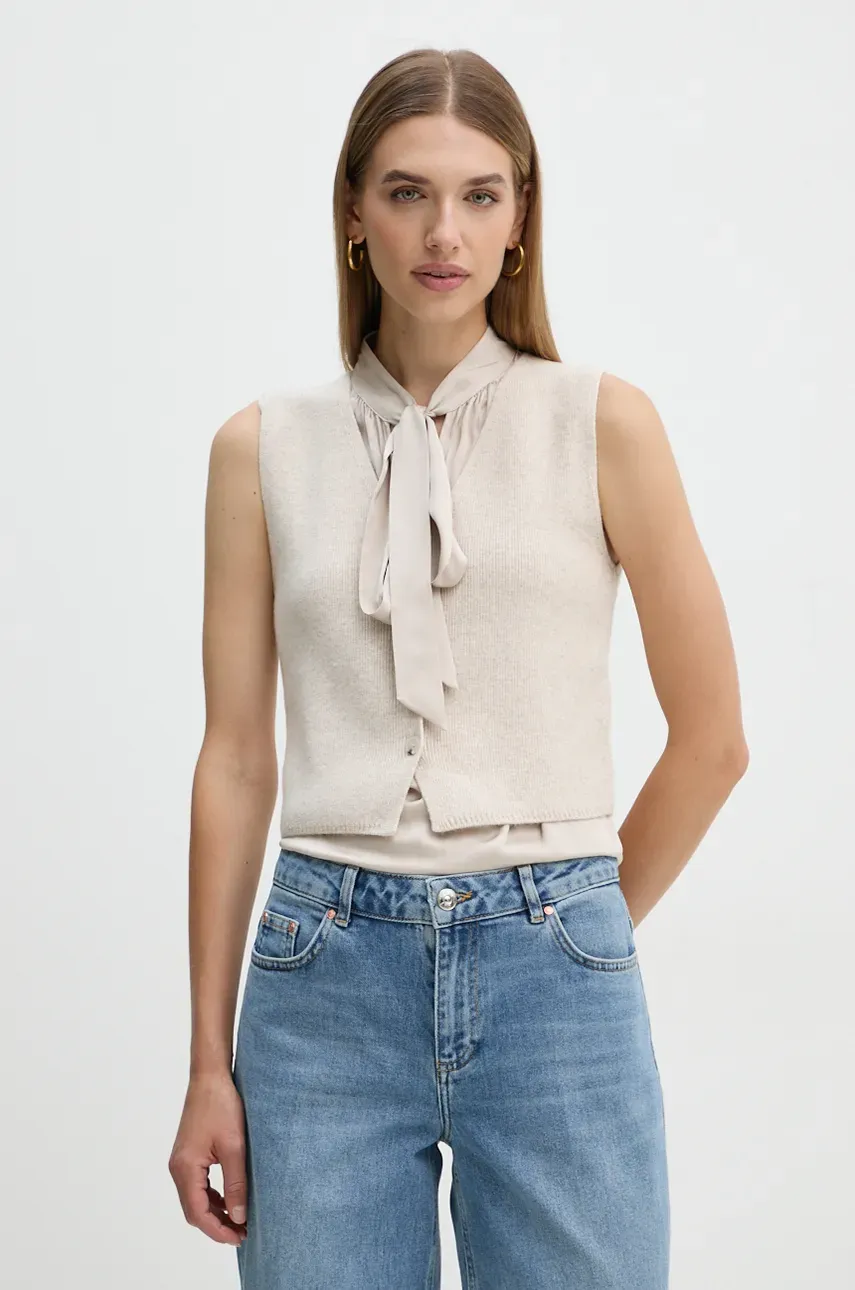 Γιλέκο από μείγμα μαλλιού OUI χρώμα: μπεζ, 89307