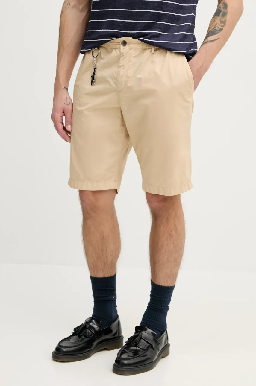 Βαμβακερό σορτσάκι Paul&Shark χρώμα: μπεζ, 25414026