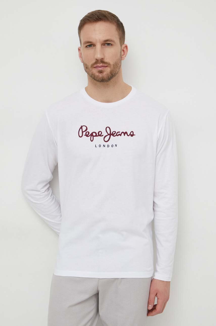 Βαμβακερό πουκάμισο με μακριά μανίκια Pepe Jeans EGGO LONG N EGGO LONG N χρώμα: άσπρο PM508209.800