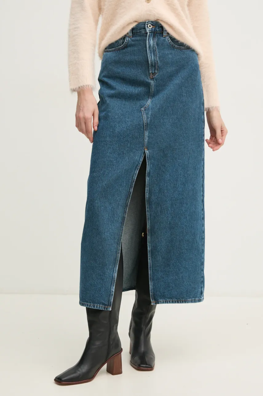 Τζιν φούστα Pepe Jeans MAXI SKIRT HW χρώμα: μπλε, PL901185EF2L