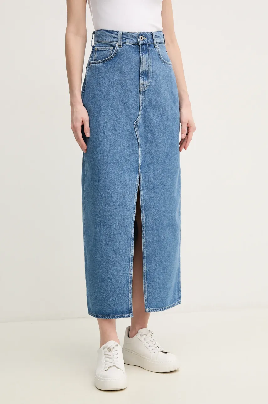 Τζιν φούστα Pepe Jeans MAXI SKIRT HW χρώμα: μπλε, PL901185ND3R