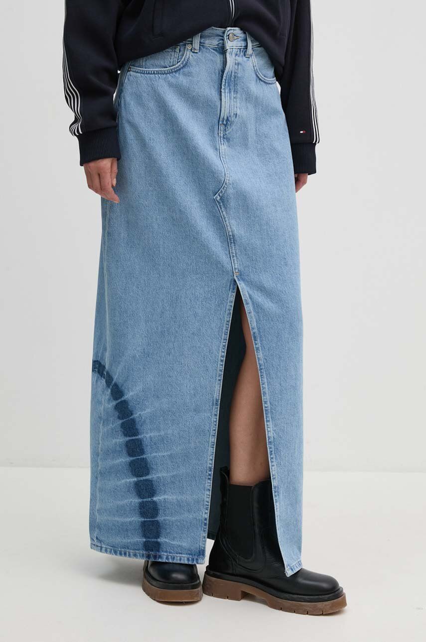 Τζιν φούστα Pepe Jeans MAXI SKIRT HW TIE DYE PL901133