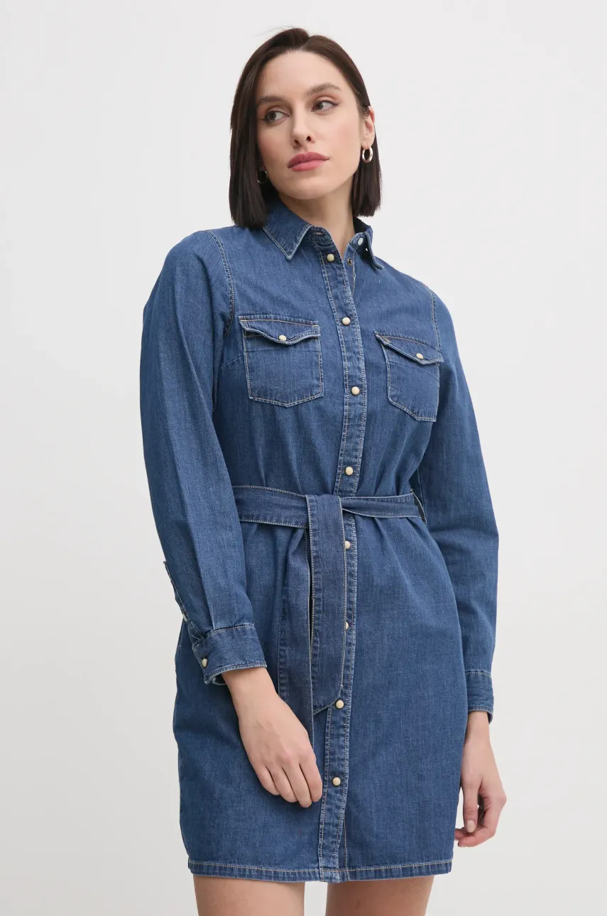 Φόρεμα τζιν Pepe Jeans REGULAR DENIM DRESS χρώμα: μπλε, PL953581HX6