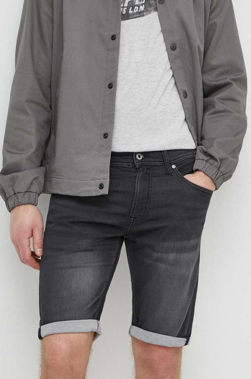 Τζιν σορτς Pepe Jeans SLIM GYMDIGO SHORT SLIM GYMDIGO SHORT χρώμα: μαύρο, PM801075XG7 PM801075XG7