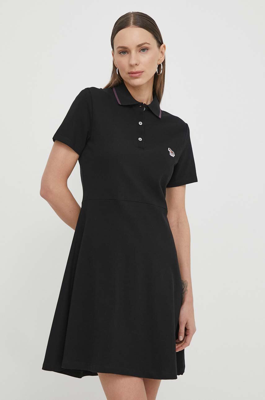 Βαμβακερό φόρεμα PS Paul Smith χρώμα: μαύρο W2R.348V.M20068