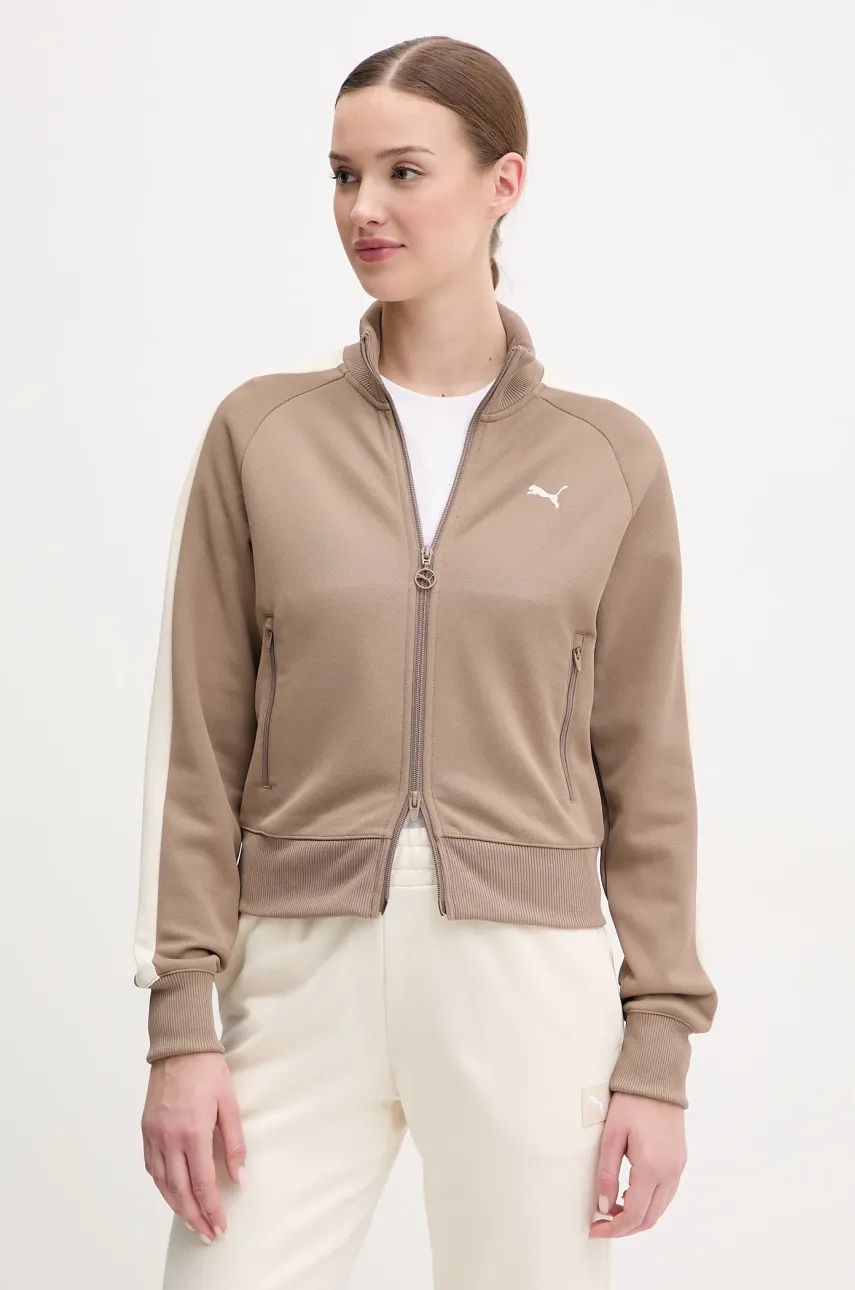 Μπλούζα Puma χρώμα: καφέ, 629796