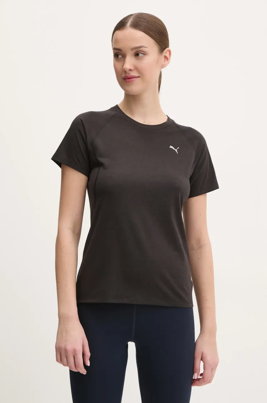 Μπλουζάκι για τρέξιμο Puma Run Velocity χρώμα: μαύρο, 526580