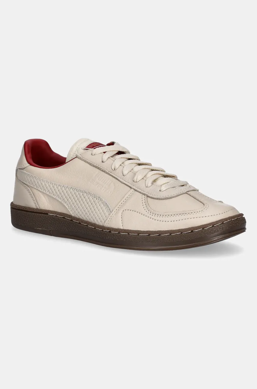 Δερμάτινα αθλητικά παπούτσια Puma Super Team Palais Artisan χρώμα: μπεζ, 400374