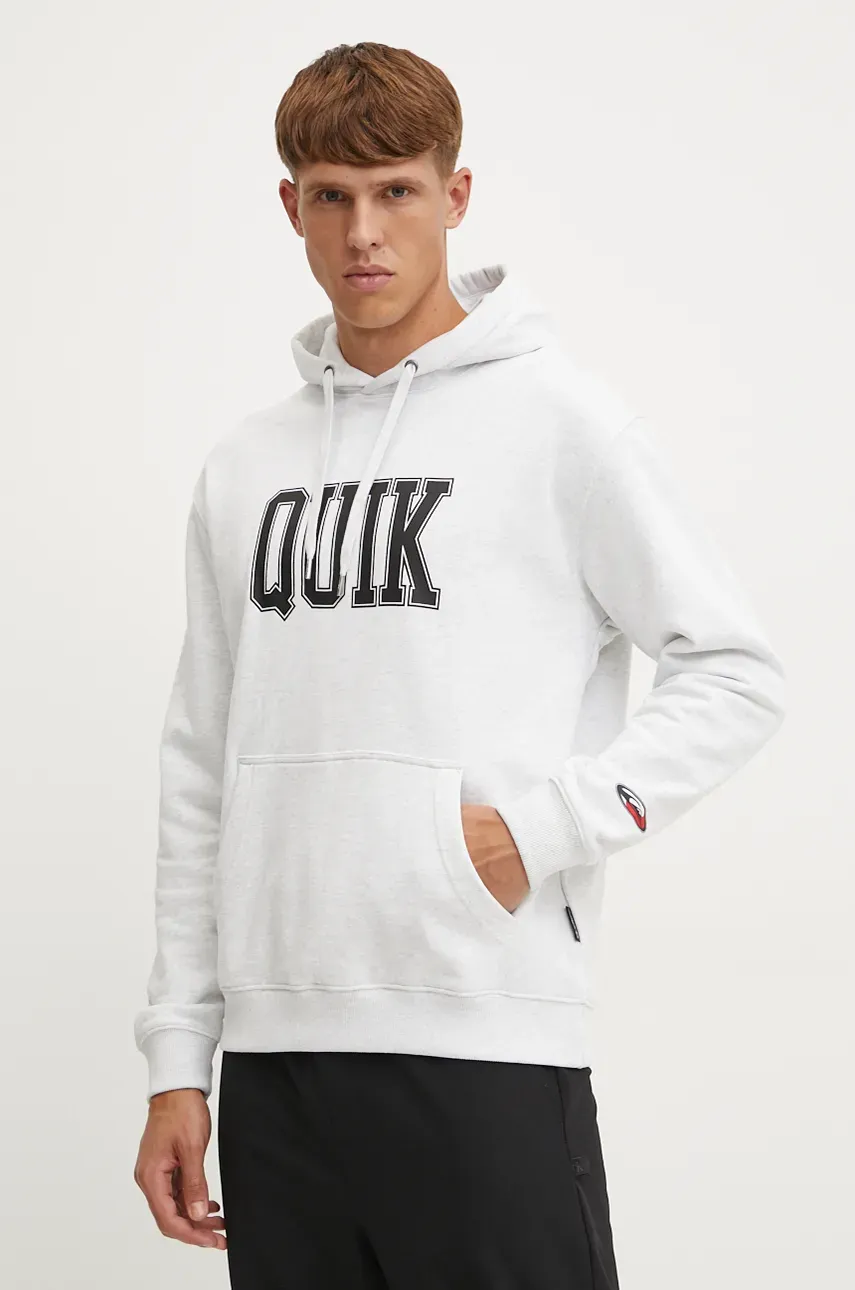 Μπλούζα Quiksilver Griffin Hoodie χρώμα: γκρι, με κουκούλα, AQYFT03407