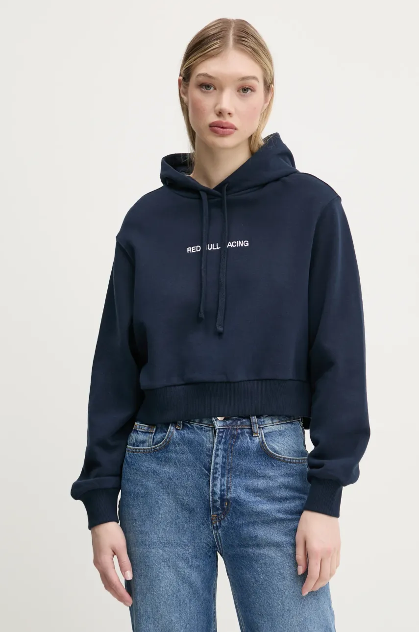 Μπλούζα Red Bull Racing x Pepe Jeans CROPPED LOGO HOODY χρώμα: ναυτικό μπλε, με κουκούλα, RL580008