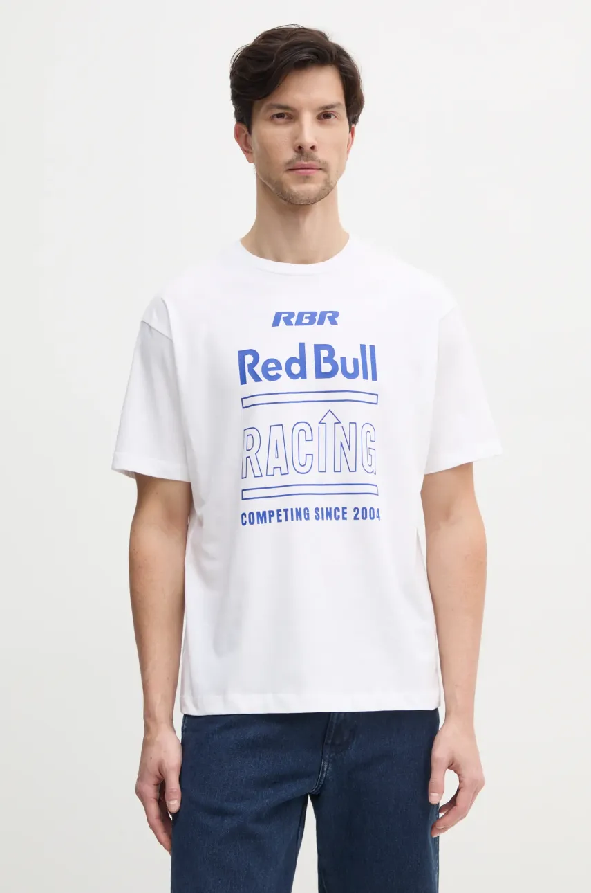 Βαμβακερό μπλουζάκι Red Bull Racing x Pepe Jeans RACING HISTORY TEE ανδρικό, χρώμα: άσπρο, RM500020