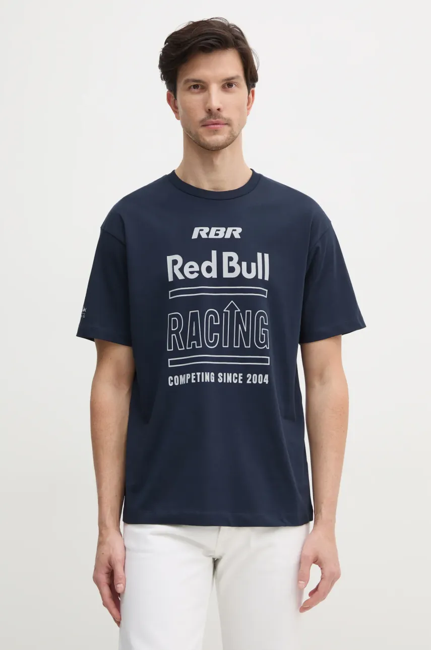 Βαμβακερό μπλουζάκι Red Bull Racing x Pepe Jeans RACING HISTORY TEE ανδρικό, χρώμα: ναυτικό μπλε, RM500020