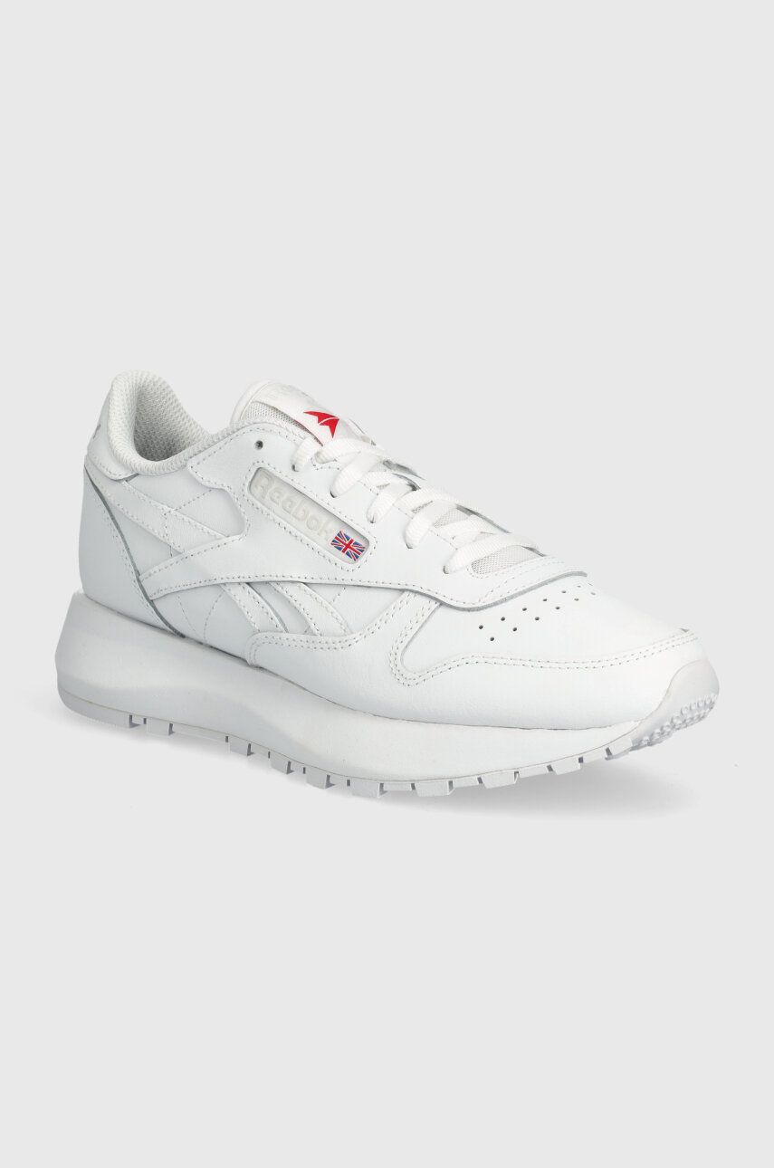 Δερμάτινα αθλητικά παπούτσια Reebok Classic Classic Leather CLASSIC LEATHER χρώμα: άσπρο, 100074458 100074458
