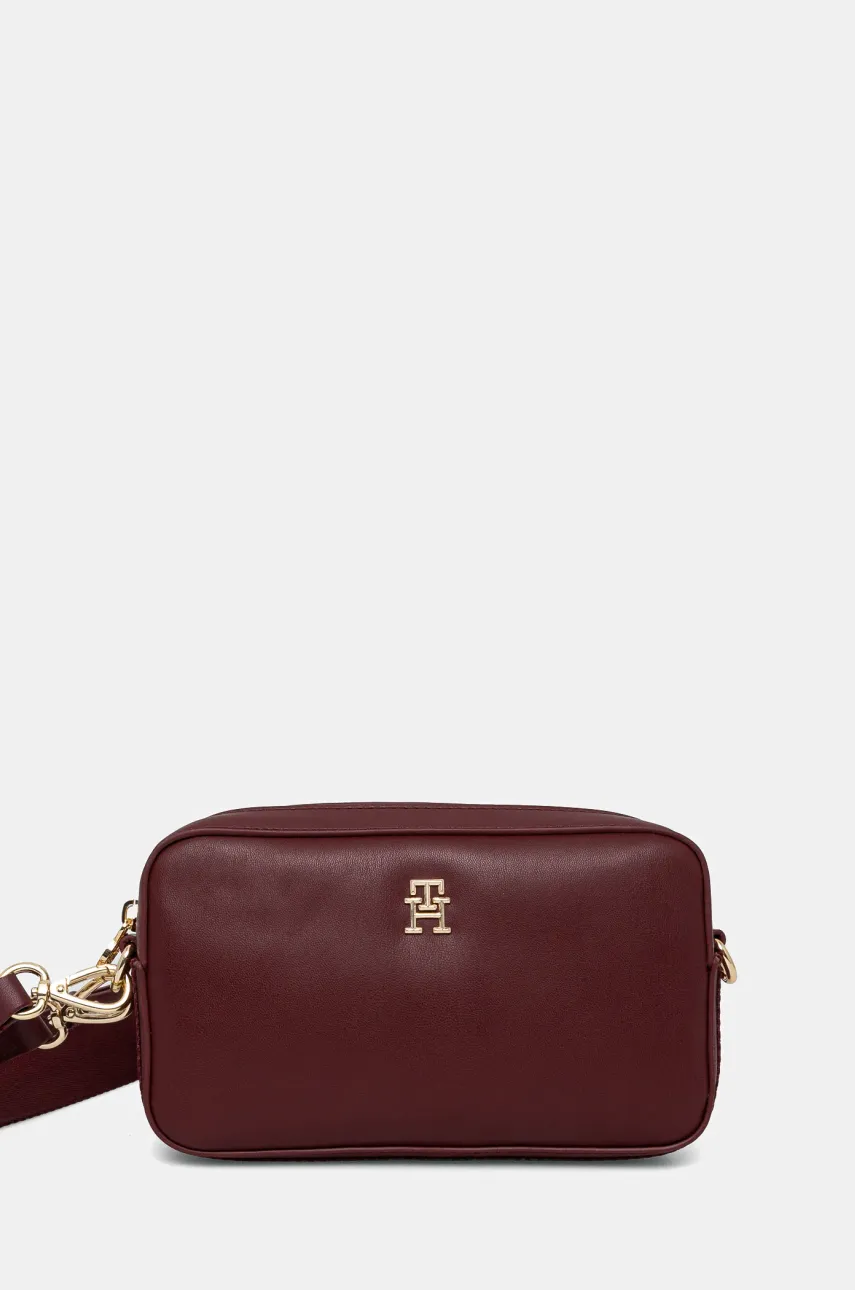 Τσάντα Tommy Hilfiger χρώμα: μπορντό, AW0AW16894