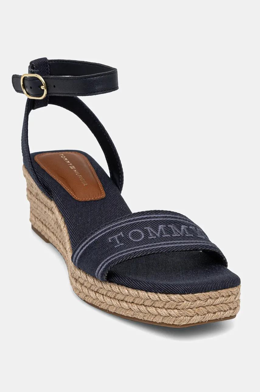Σανδάλια Tommy Hilfiger TOMMY HILFIGER ESPAD MID WEDGE χρώμα: ναυτικό μπλε, FW0FW08805