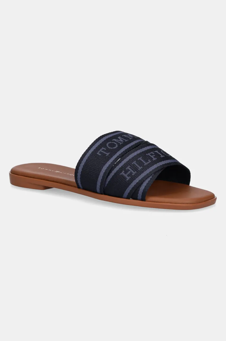 Παντόφλες Tommy Hilfiger TOMMY HILFIGER WEBBING MULE χρώμα: ναυτικό μπλε, FW0FW08421