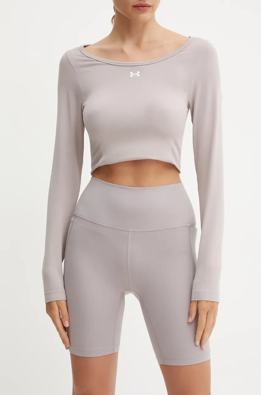 Σορτς προπόνησης Under Armour Meridian χρώμα: μοβ, high waist, 1382521