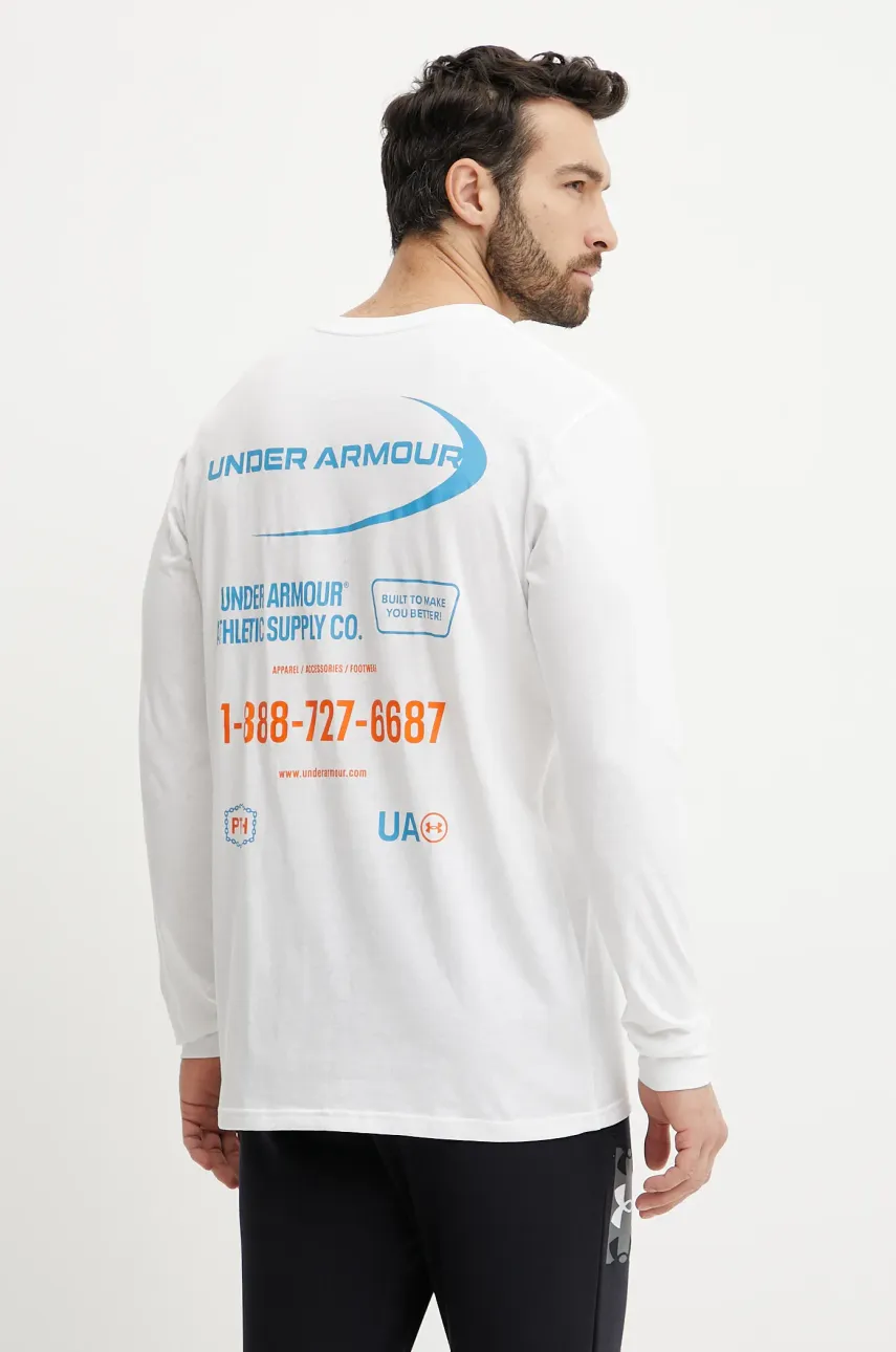Μακρυμάνικο προπόνησης Under Armour Workwear Logo χρώμα: άσπρο, 1390167