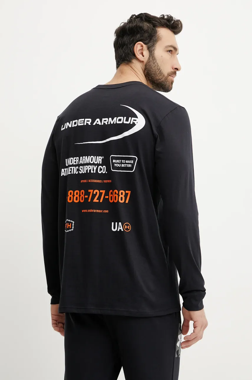 Μακρυμάνικο προπόνησης Under Armour Workwear Logo χρώμα: μαύρο, 1390167